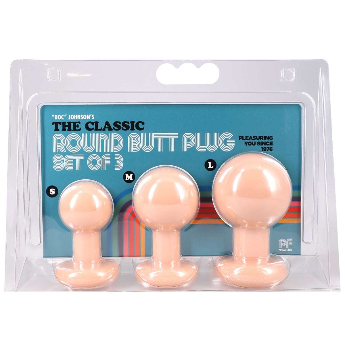 The Classic Round Butt Plug 3 piece set Vanilla