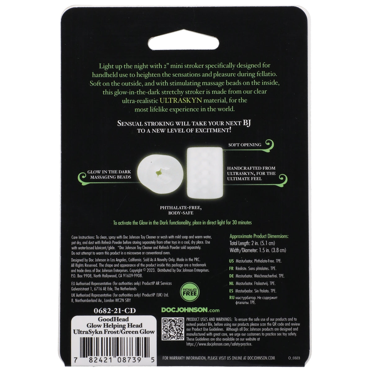 GoodHead Glow Helping Head Silicone Stroker