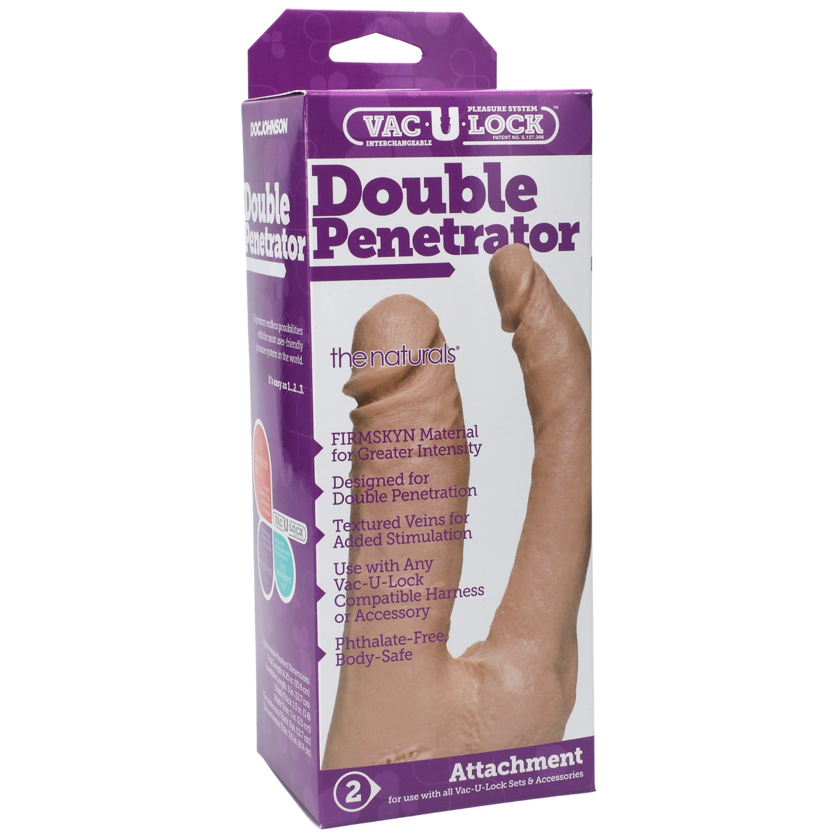 Doc Johnson Double Penetrator Naturals Vac U Lock White