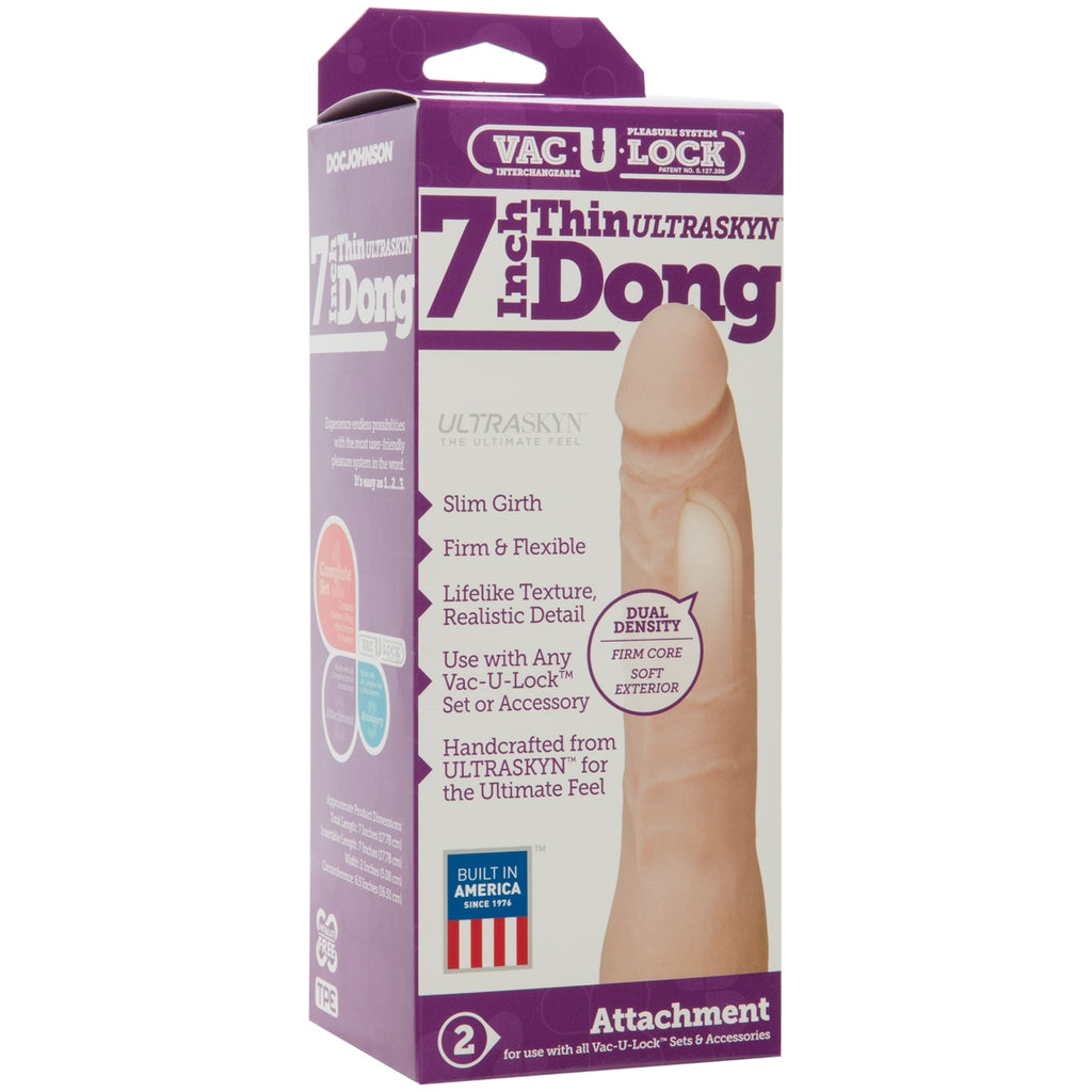 Doc Johnson Thin Dong Vac U Lock Vanilla 7in
