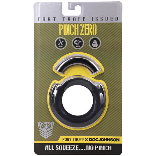 Fort Troff Pinch Zero Cock Ring Black Silver