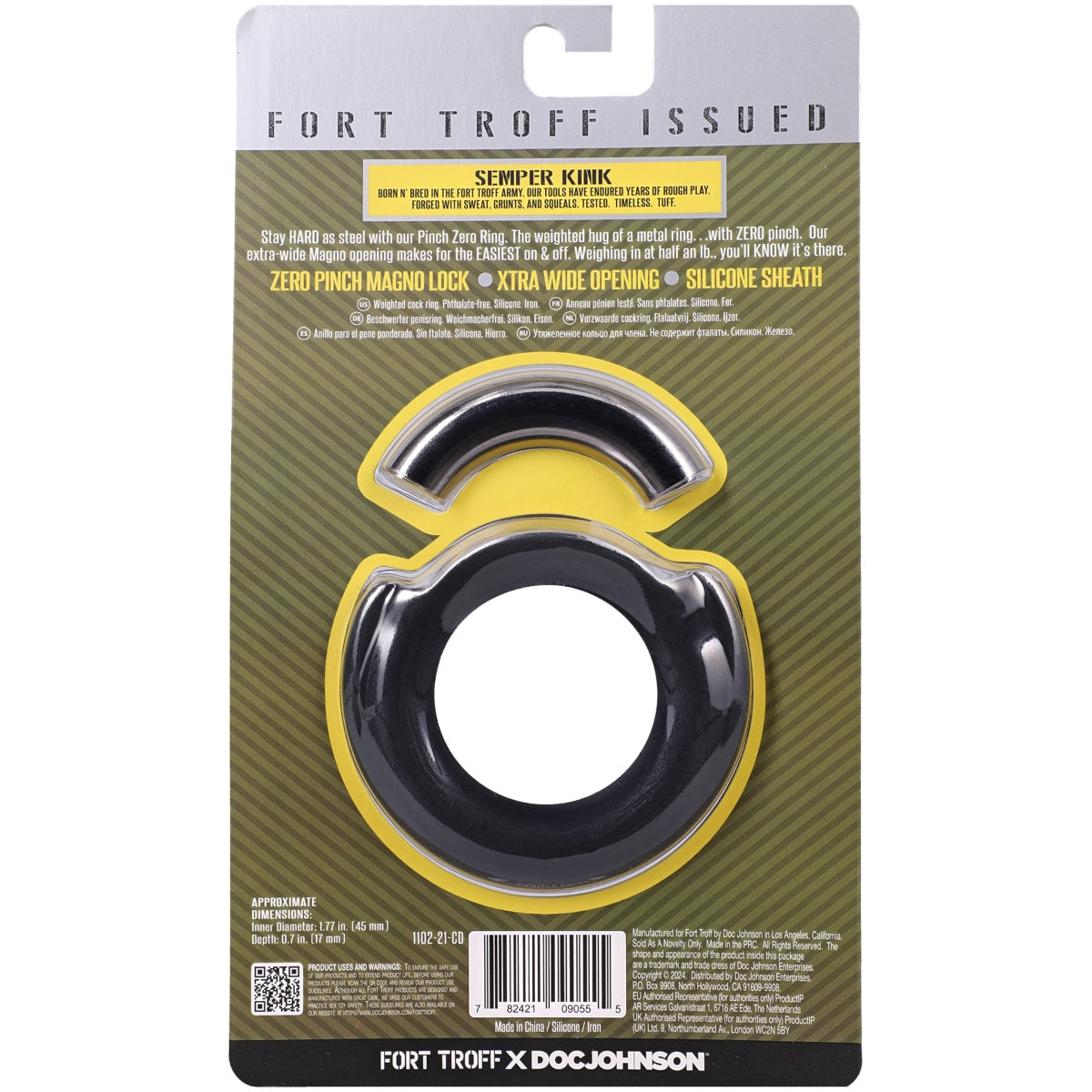 Fort Troff Pinch Zero Cock Ring Black Silver