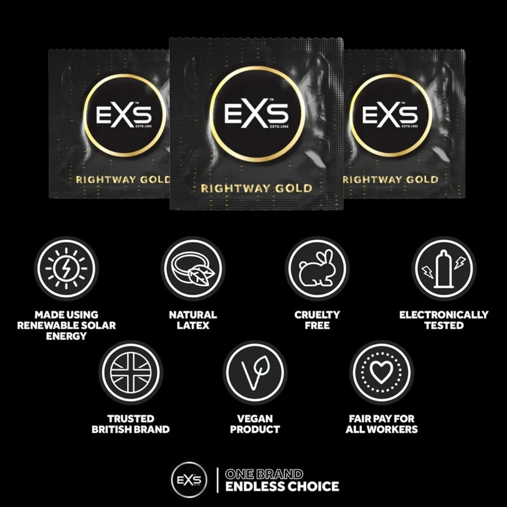 EXS Rightway Gold Condoms 12 Pack