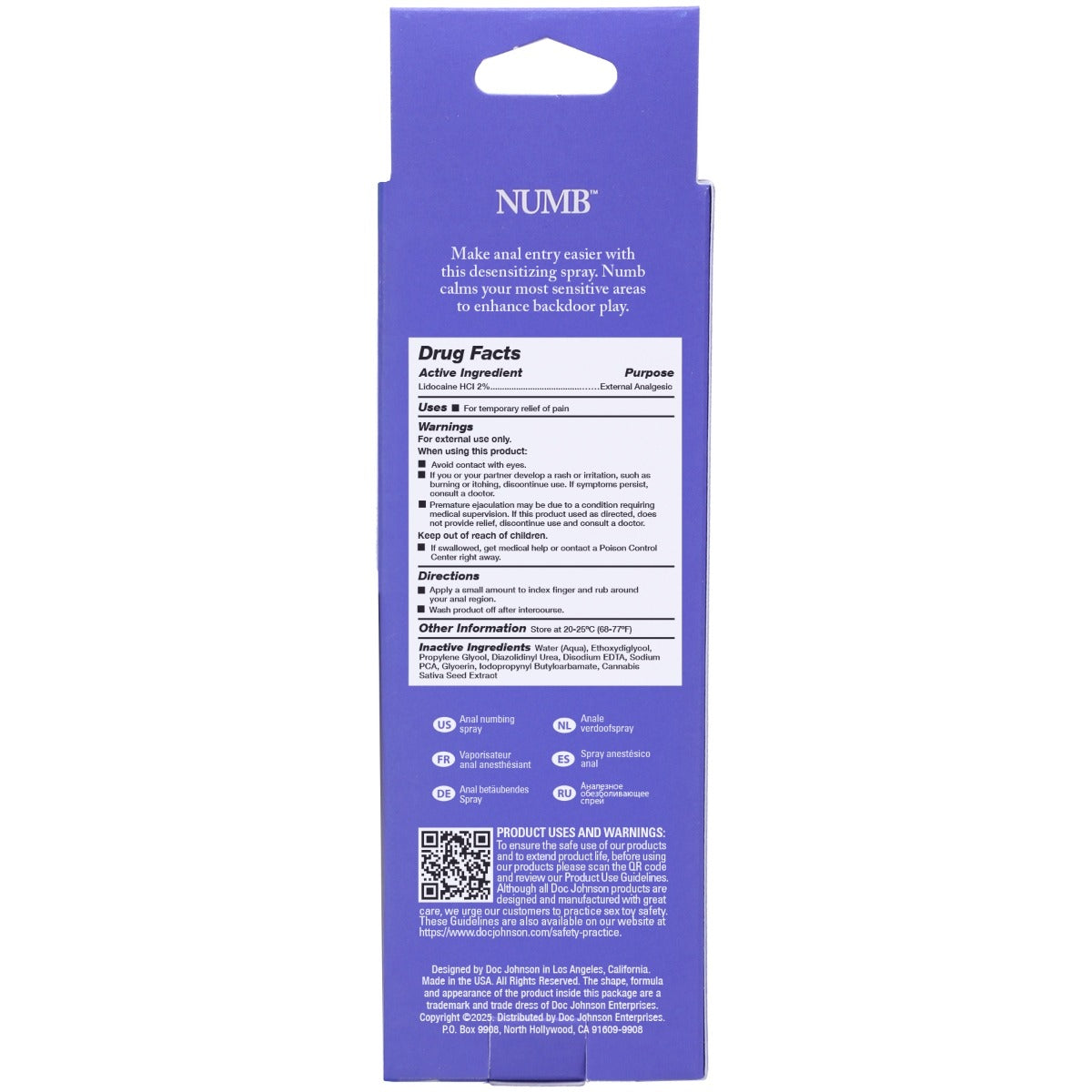 Intimate Enhancements Numb Anal Numbing Spray 2fl oz