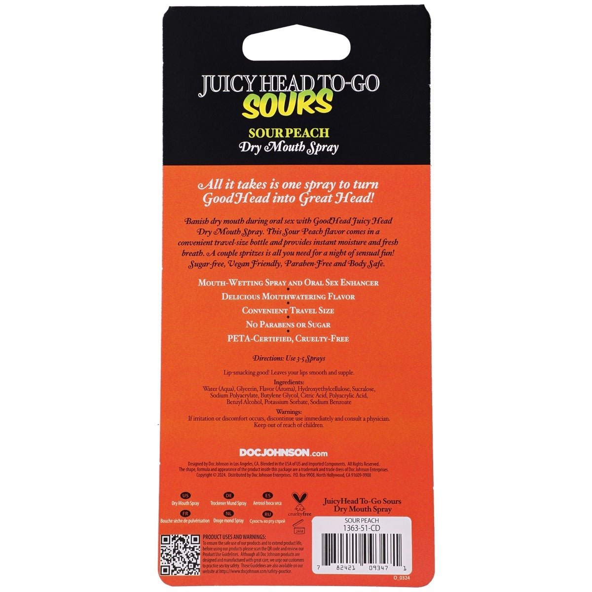GoodHead Juicy Head Dry Mouth Spray To-Go Sour Peach 0.3 oz.