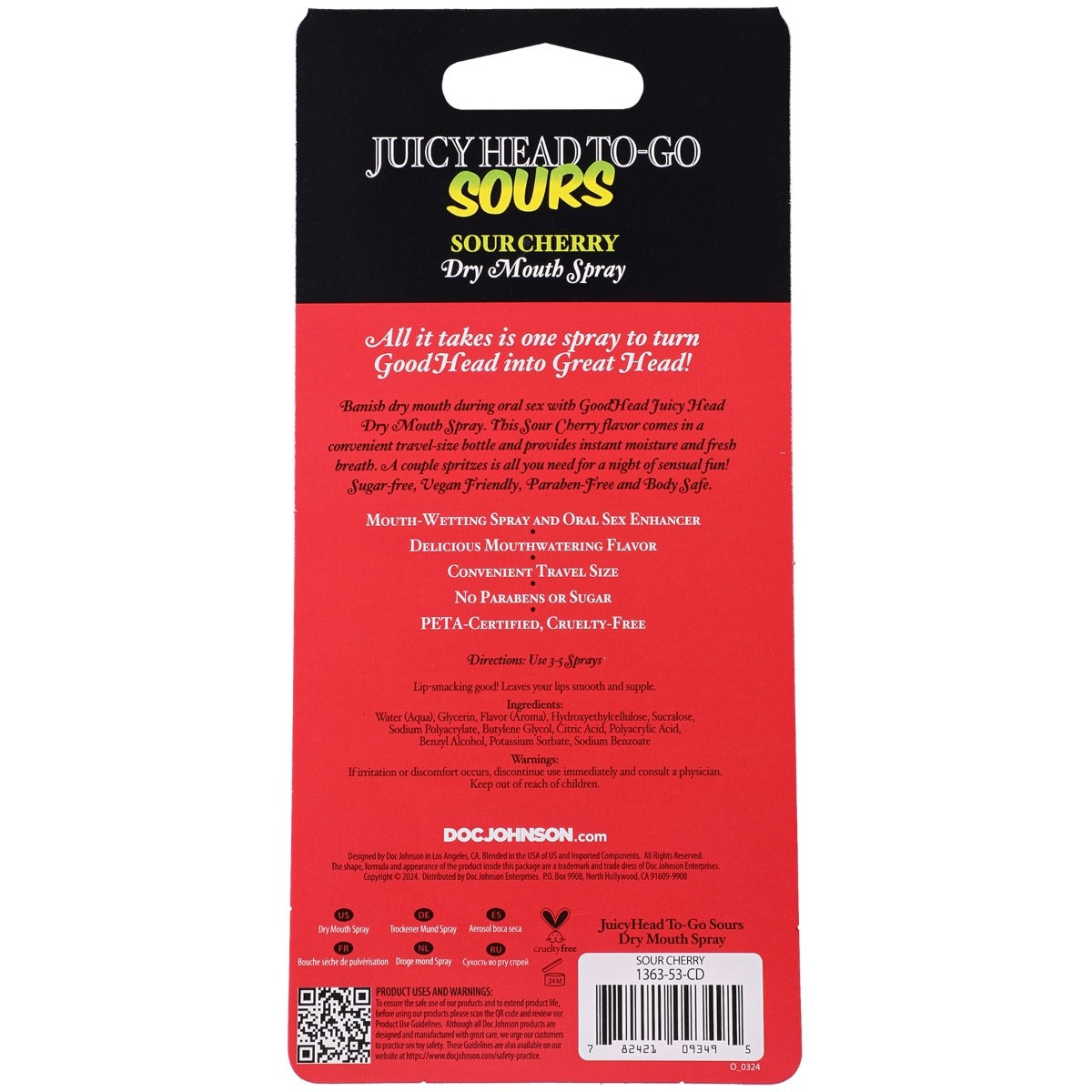 GoodHead Juicy Head Dry Mouth Spray To-Go Sour Cherry 0.3 oz.