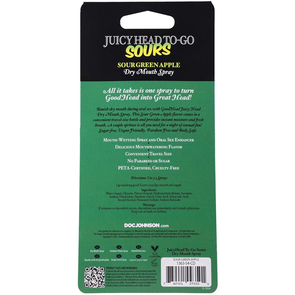 GoodHead Juicy Head Dry Mouth Spray To-Go Sour Green Apple 0.3 oz.