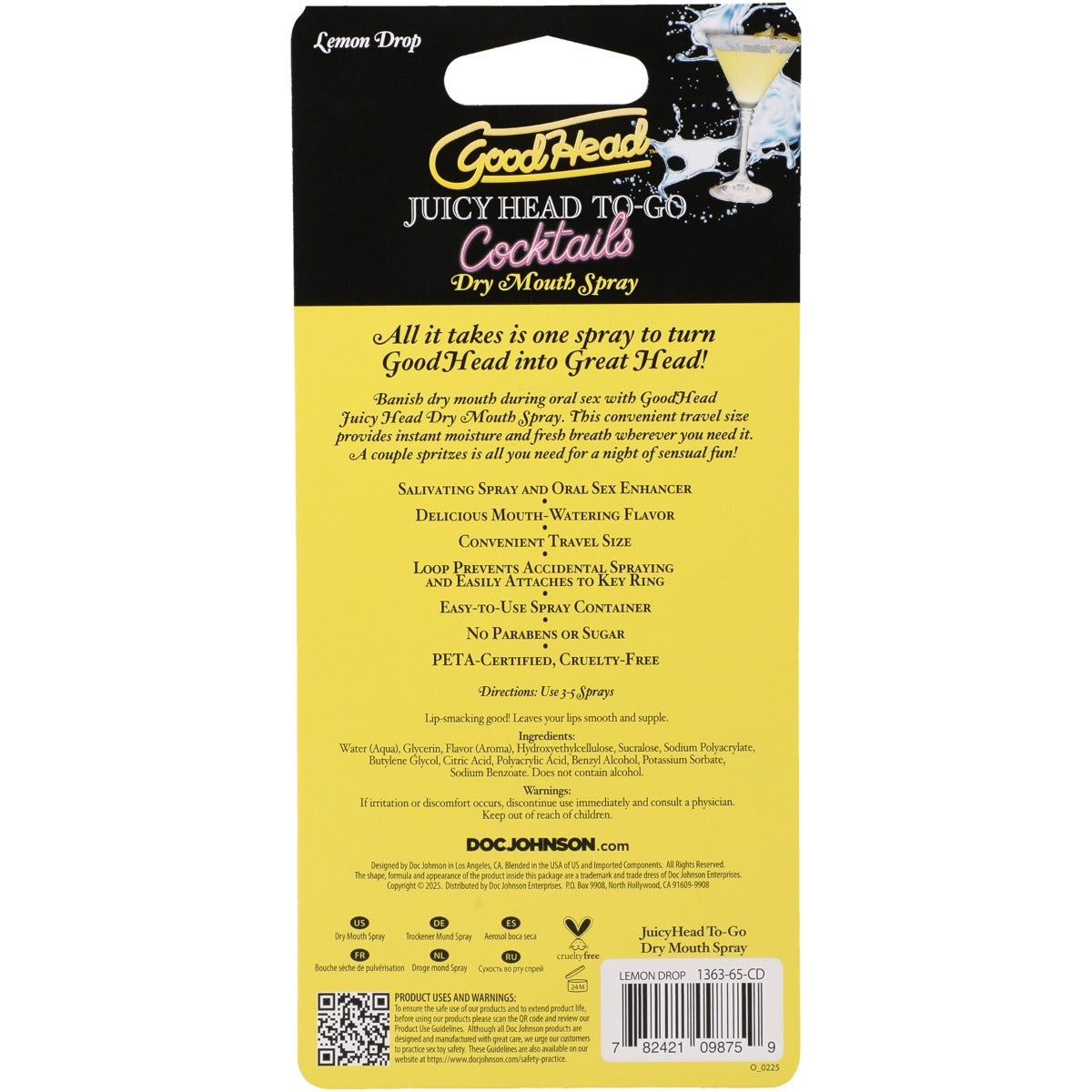GoodHead Juicy Head Cocktails Dry Mouth Spray To-Go Lemon Drop