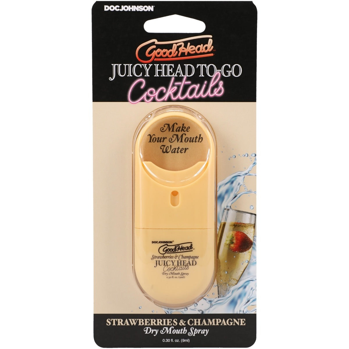 GoodHead Juicy Head Cocktails Dry Mouth Spray To-Go Strawberries & Champagne