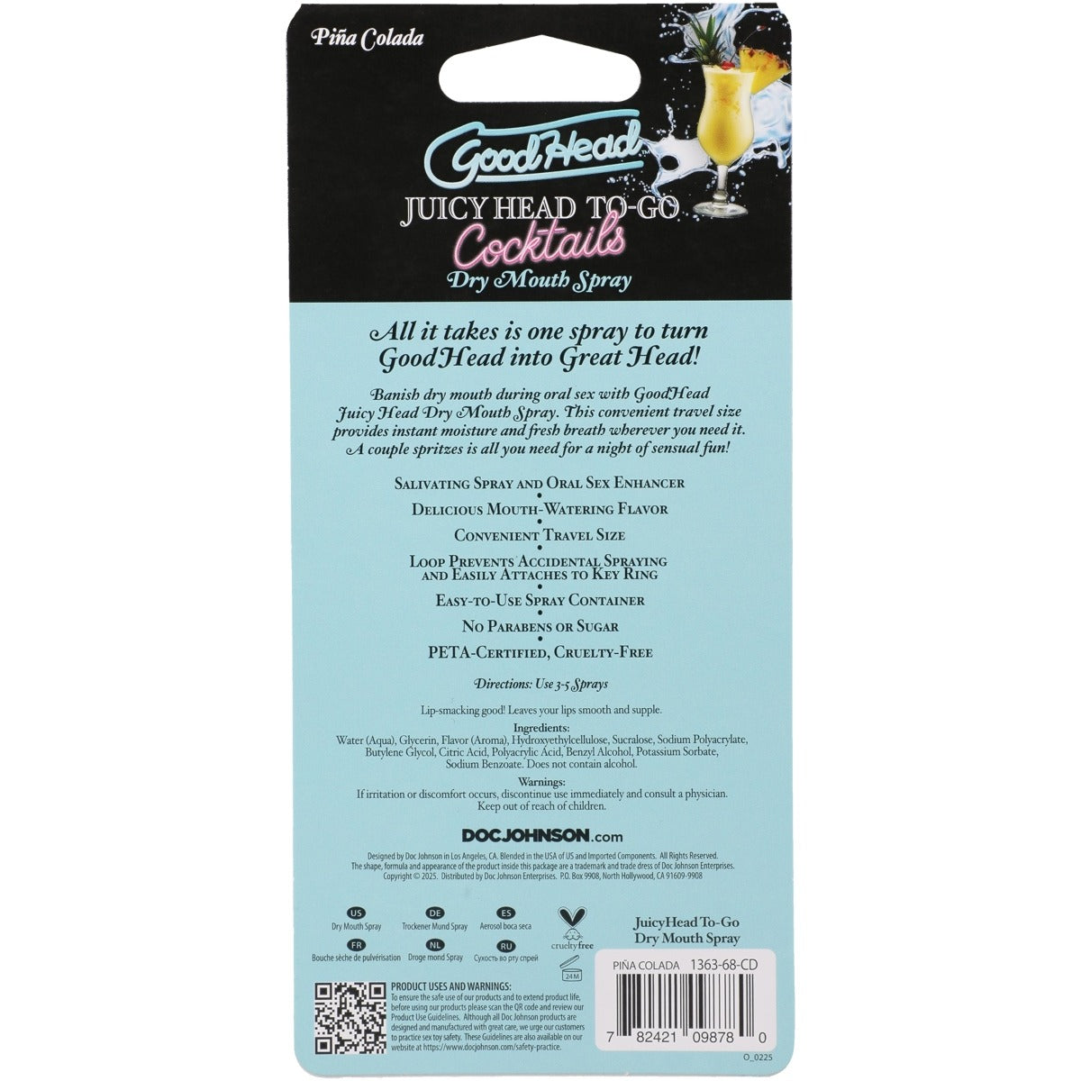 GoodHead Juicy Head Cocktails Dry Mouth Spray To-Go Pi?a Colada