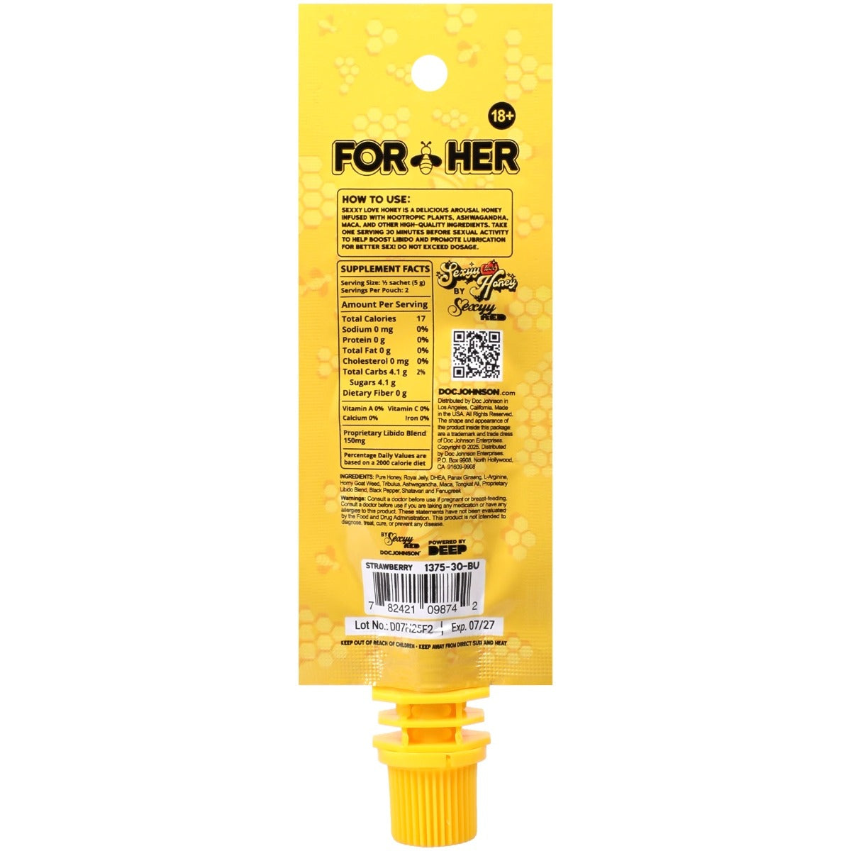Sexyy Red Hers Honey Arousal Honey 12 Pack Display (10g per pack - 2 servings) Strawberry