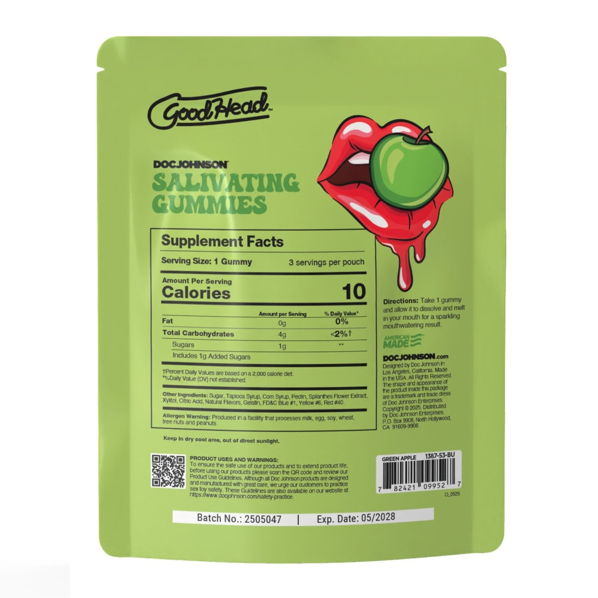 GoodHead Salivating Gummies 3-Pack Green Apple