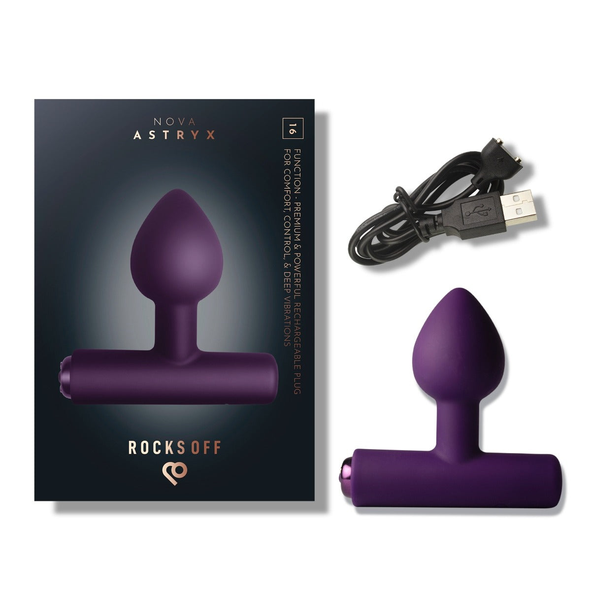 Rocks Off Astryx Rechargeable Plug Purple