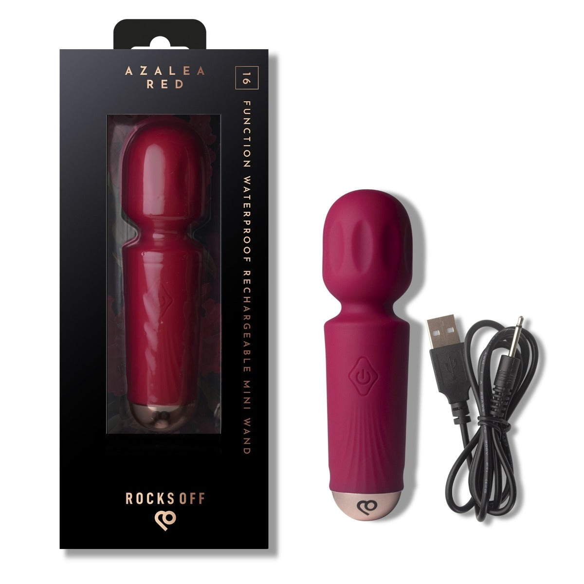 Rocks Off Rechargeable Mini Wand Azalea Red