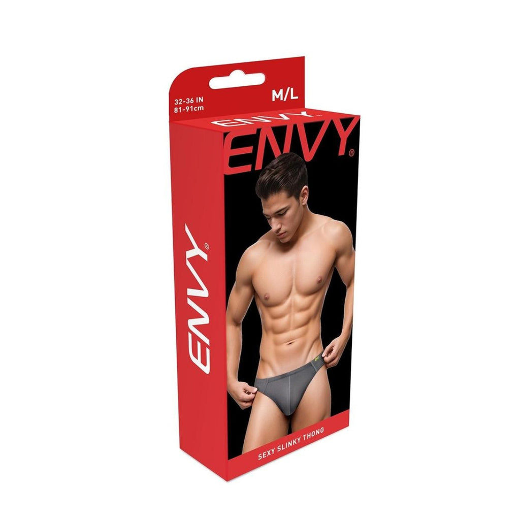 Envy Sexy Slinky Thong-Grey-M/L