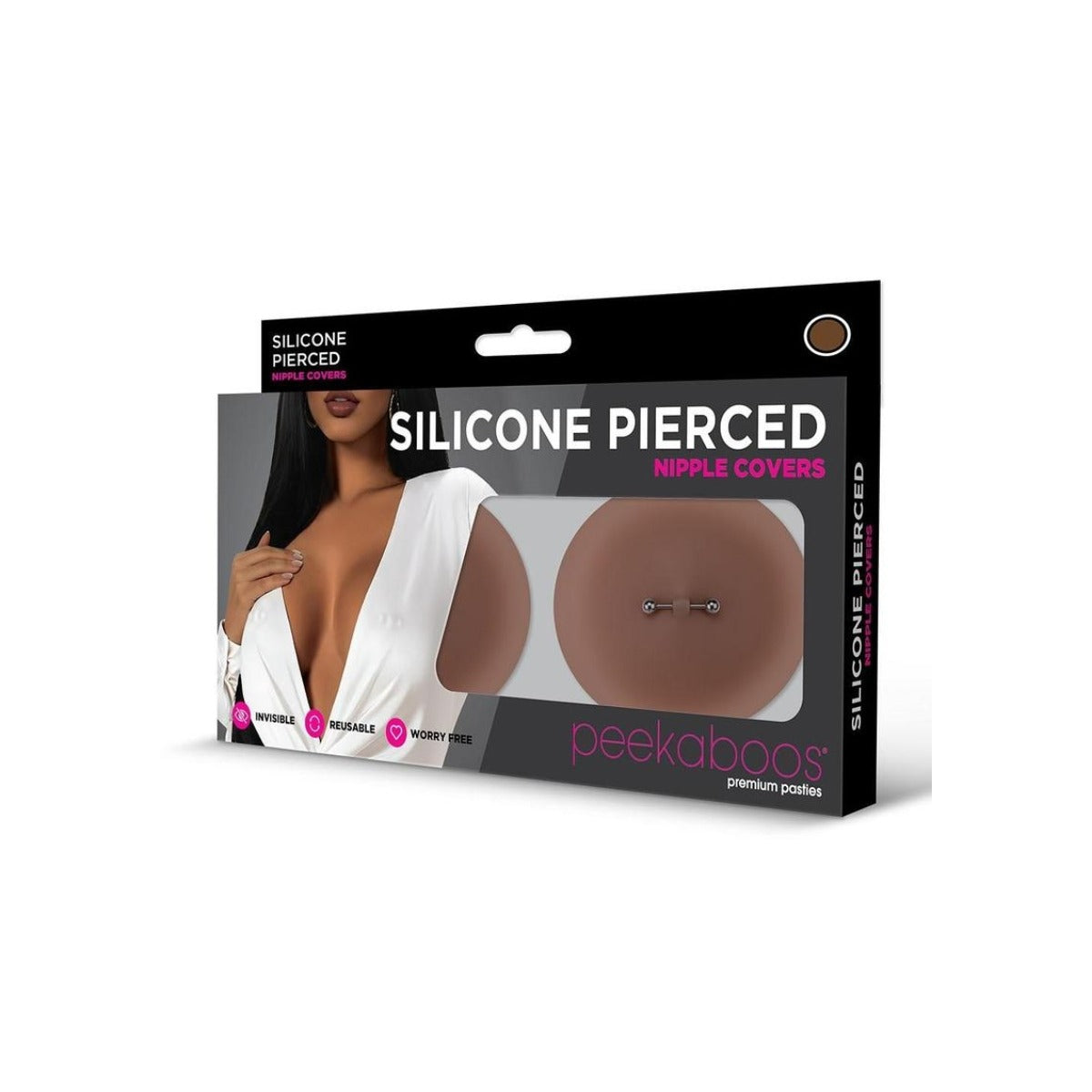 Peekaboos Silicone Pierced Nipple Covers Brown