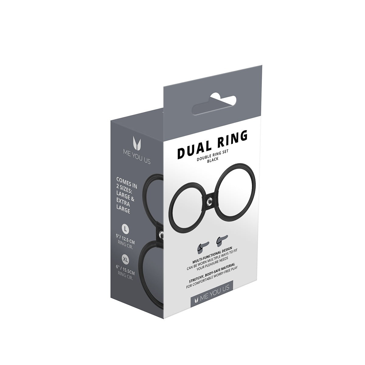 Me You Us Dual Ring Cock Ring Black