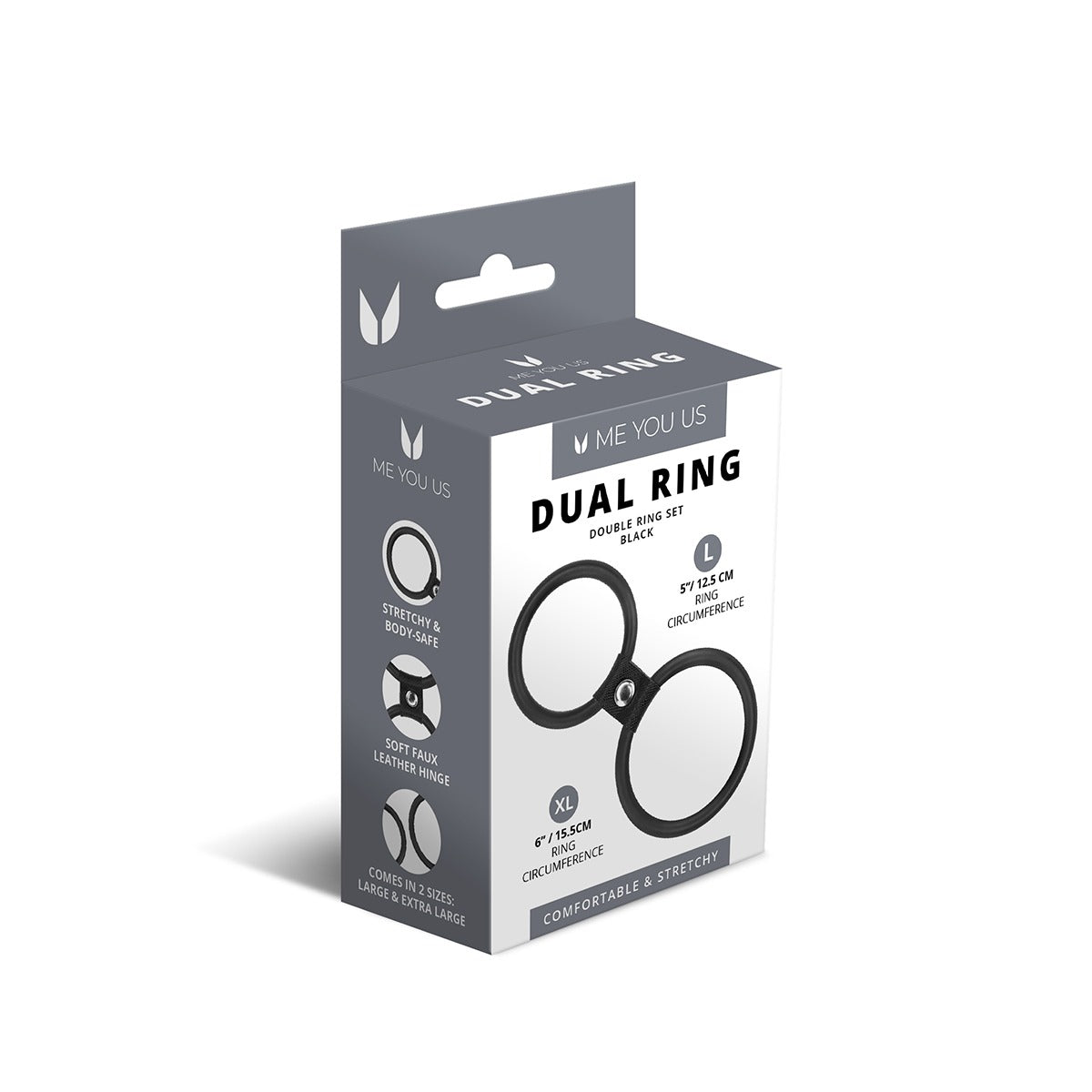 Me You Us Dual Ring Cock Ring Black