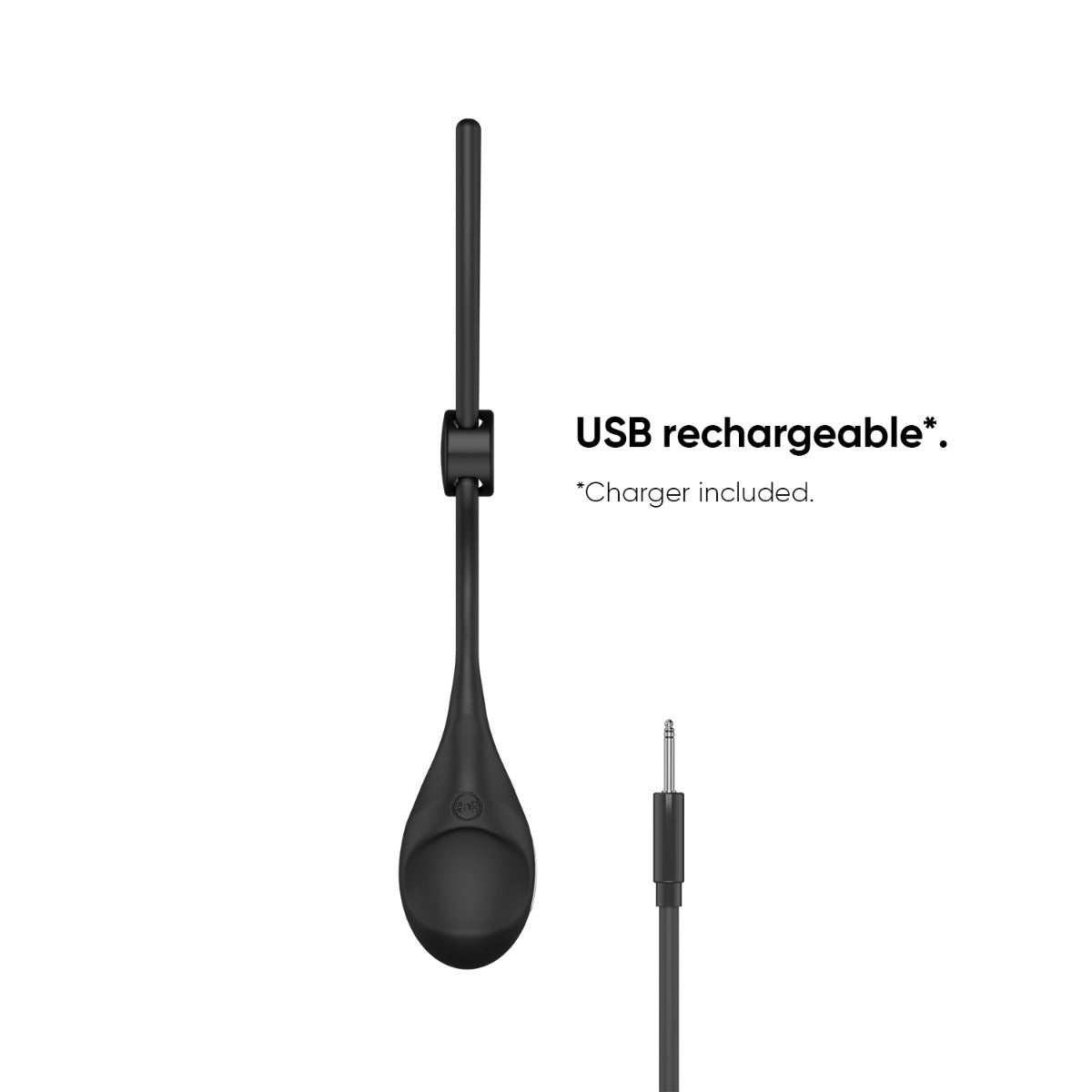 FORGE Vibrating Adjustable Lasso Silicone Cock Ring - Black