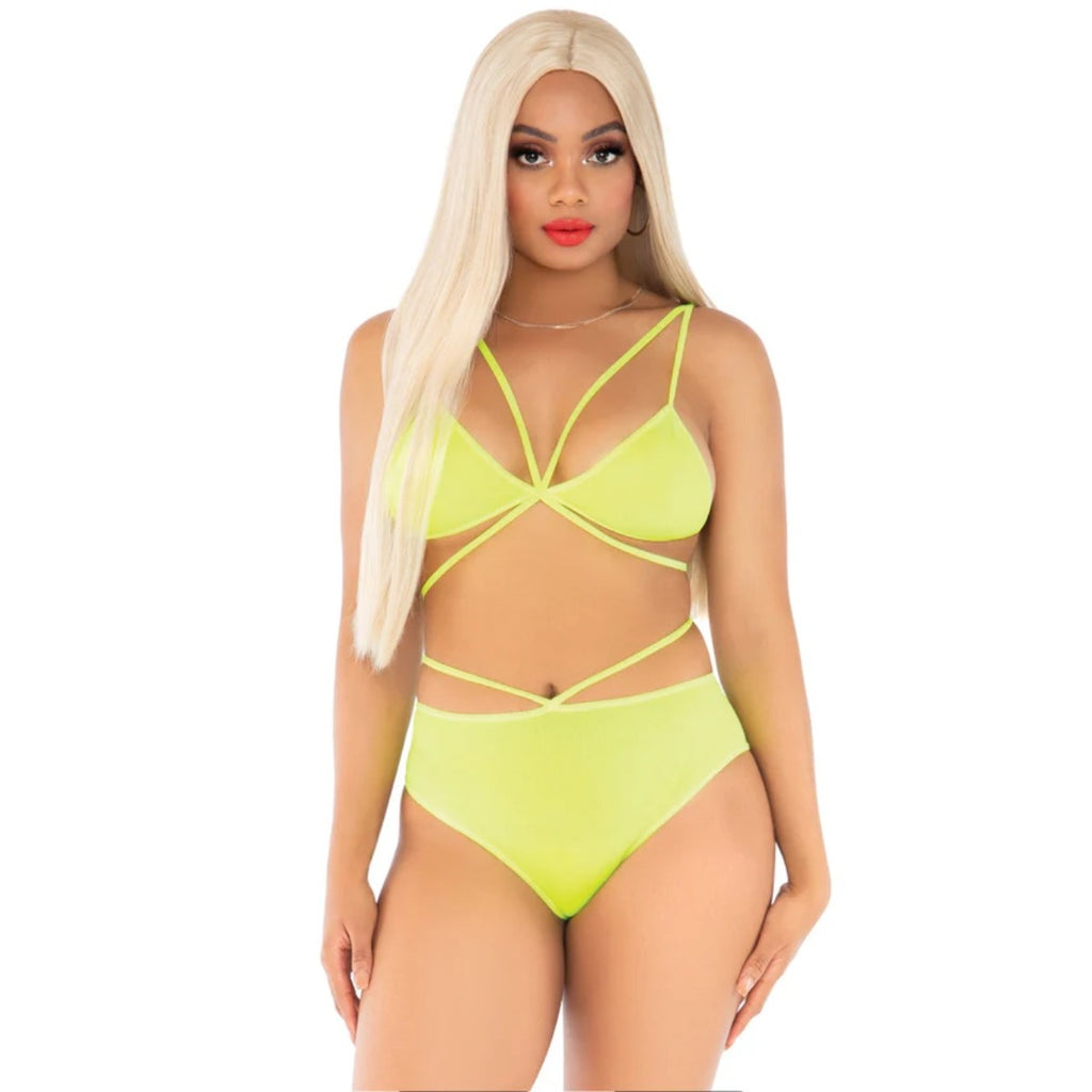 Cage Strap Bra Top and Brazilian Briefs OS