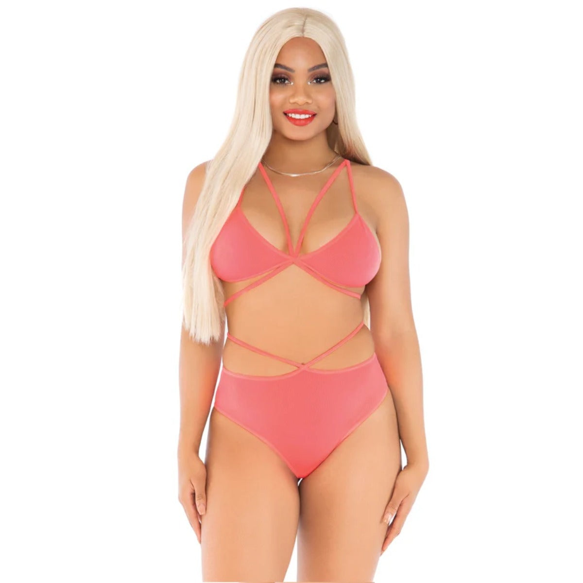 Cage Strap Bra Top and Brazilian Briefs OS