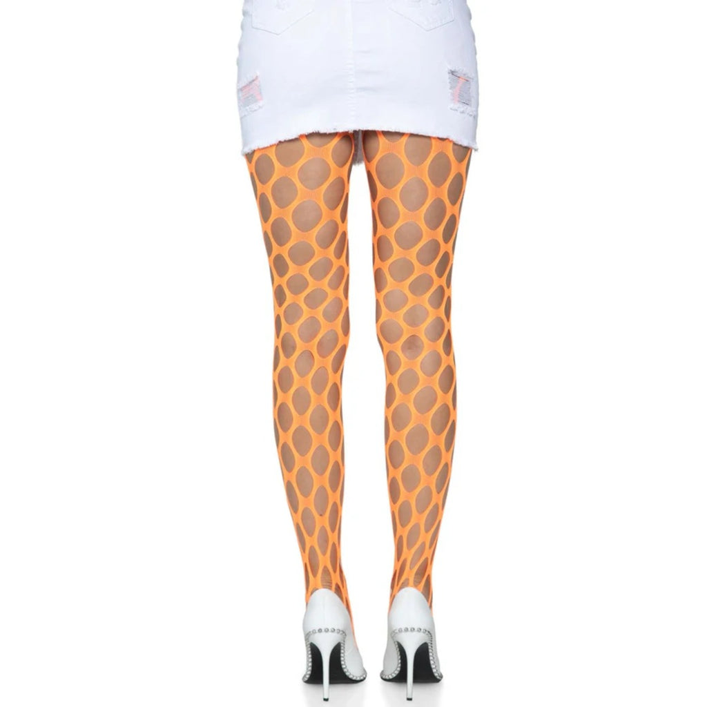 Jumbo Pothole Net Pantyhose Orange OS