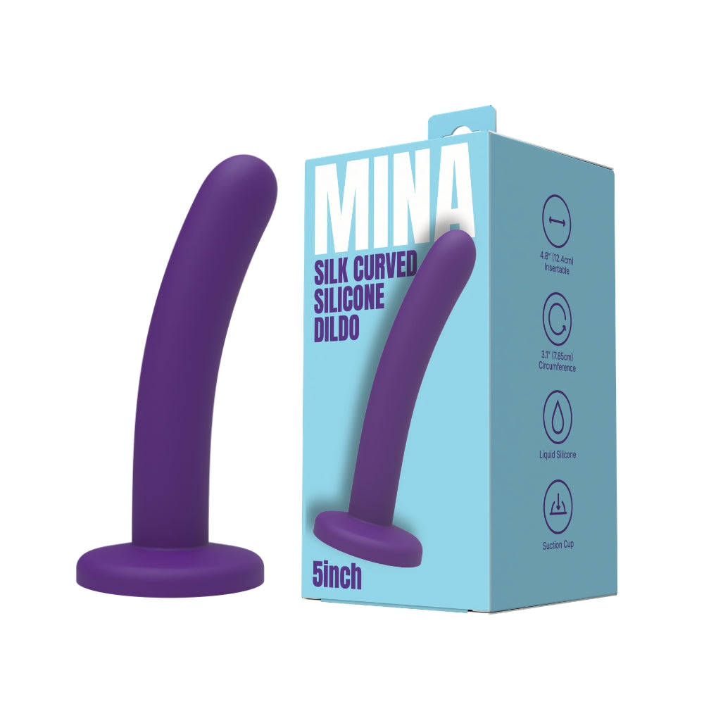 Silk Curved Silicone Dildo 5 Inch