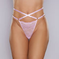 Allure Cherished Panty Lace & Mesh Thong One Size Pink