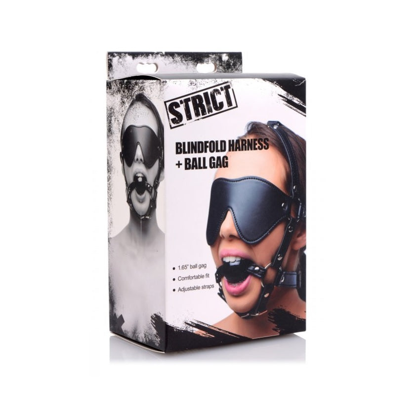 Strict Blindfold Harness And Ball Gag