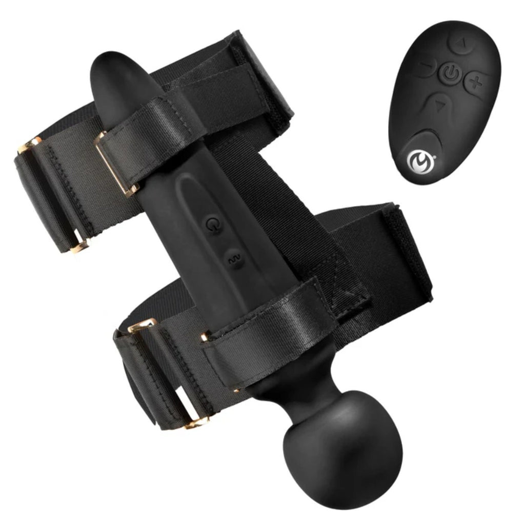 Master Series Thunderstick Thigh Strap Vibrating Wand with Harness