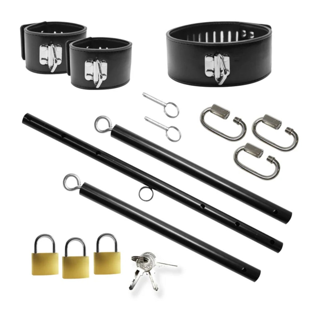 Master Series Dominion Bar Spreader Bar With Collar & Restraints