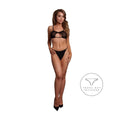Le Desire Keyhole Mesh Bra With Double Back Straps And Adjustable Sliders OS Black