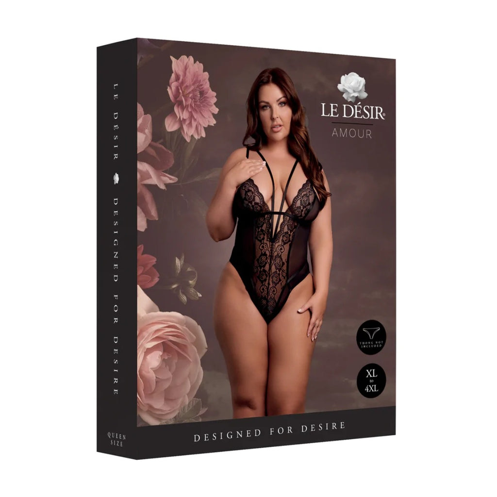 Le Desir Wireless Lace Bodysuit With Adjustable Sliders QS