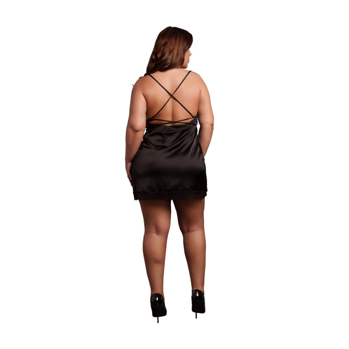 Le Desir Open Back Silk Dress With Criss Cross Details And Slit QS