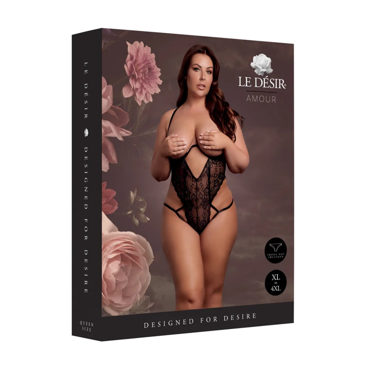 Le Desire Lace Underwired Open Cup Bodysuit With Adjustable Sliders QS