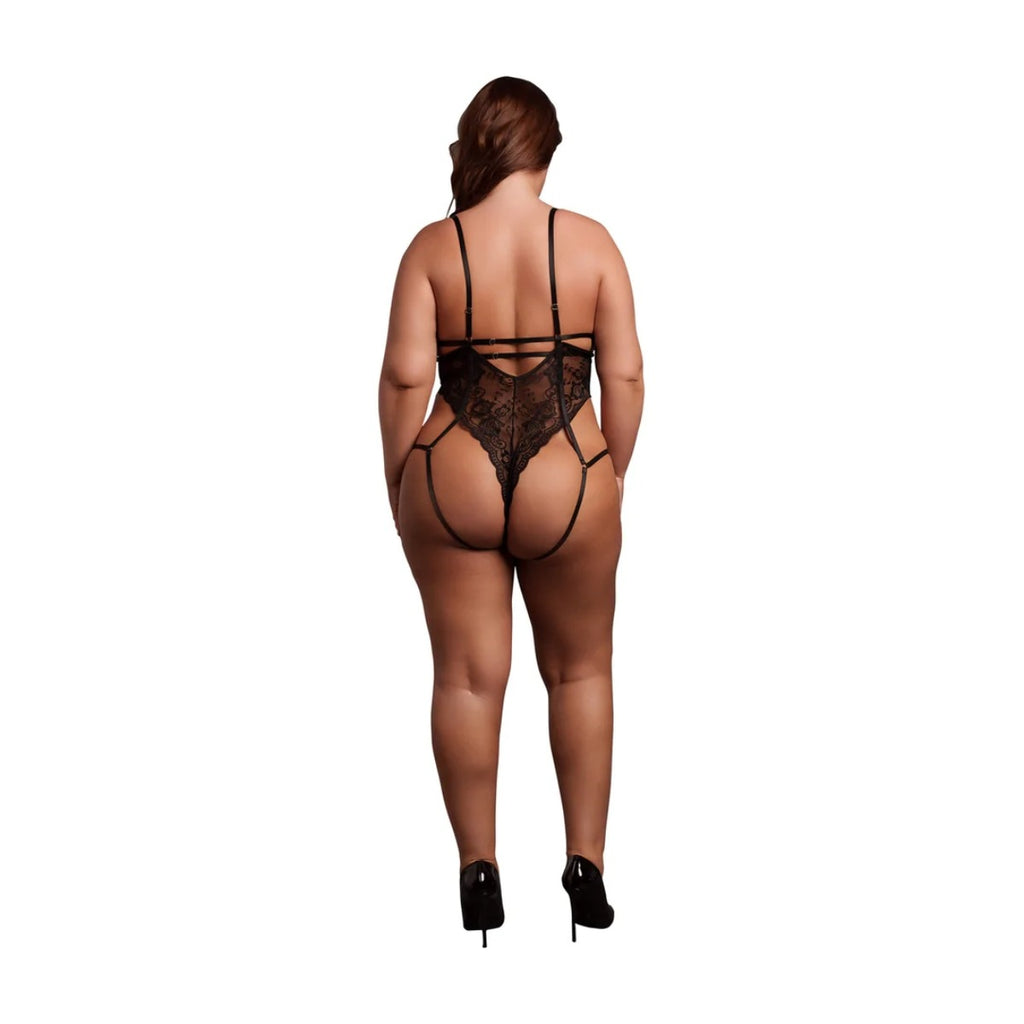 Le Desire Lace Underwired Open Cup Bodysuit With Adjustable Sliders QS