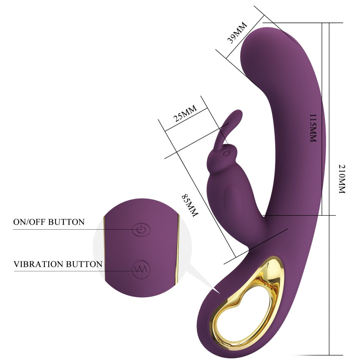 Pretty Love Liam Rabbit G-Spot Vibrator Purple