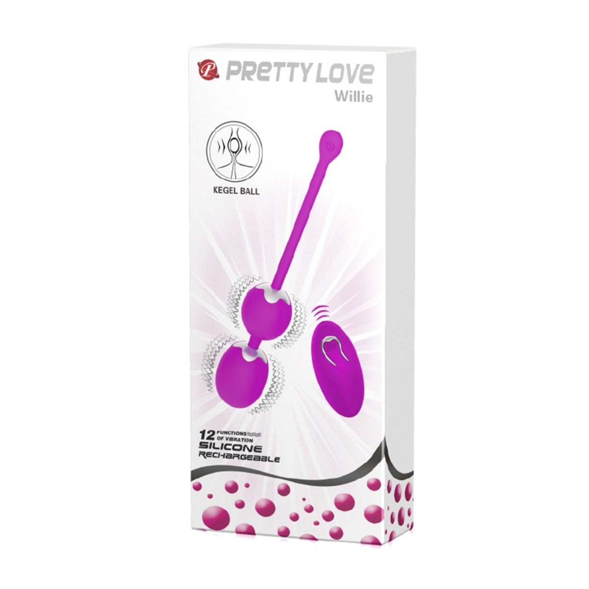 Pretty Love Willie Remote Control Vibrating Kegel Balls Purple