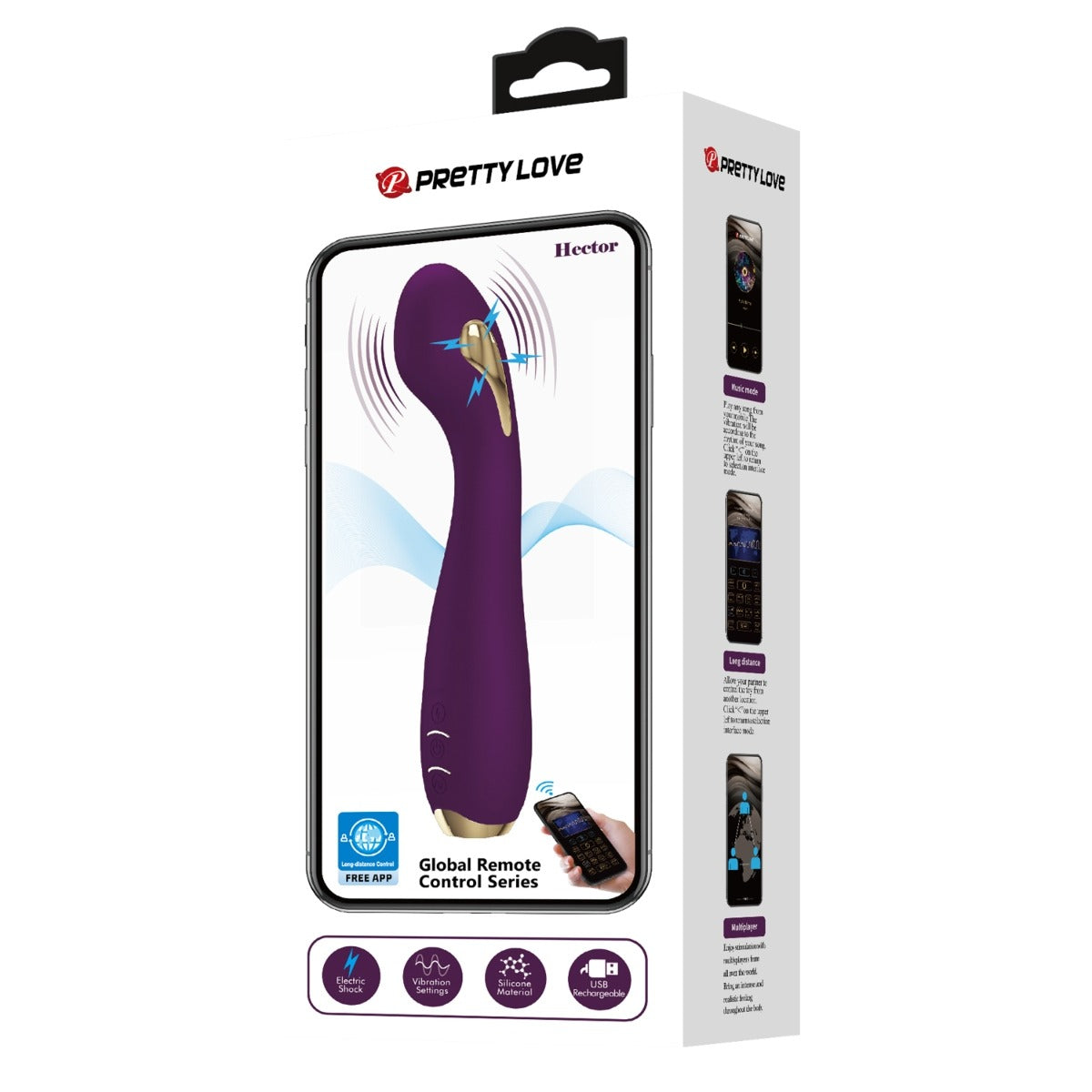 Pretty Love Hector G Spot Electro Shock Vibrator Purple