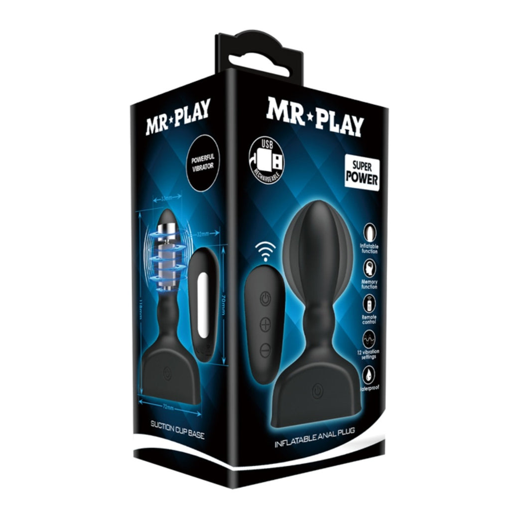 Pretty Love Mr Play Inflatable Anal Plug Black
