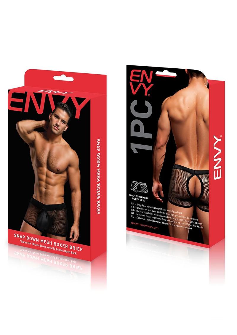 Envy Snap Down Mesh Boxer Brief Black SM