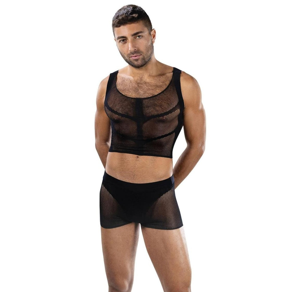 Envy Fishnet Armor 2 Piece Set Black OS