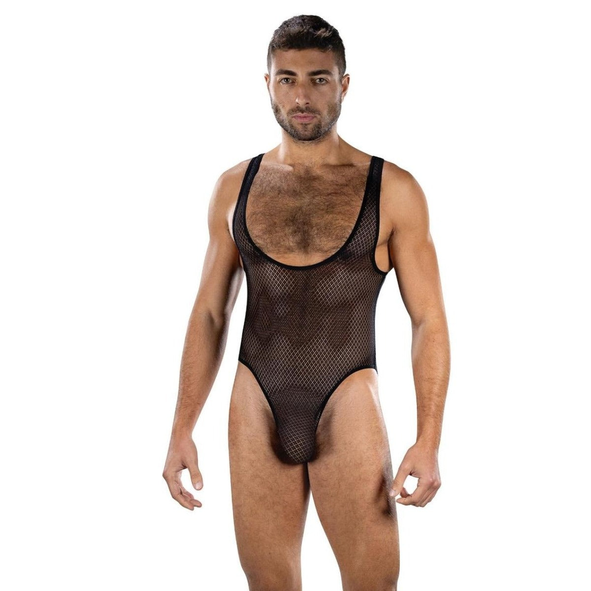 Envy Fierce Deep V Mesh Bodysuit Black OS