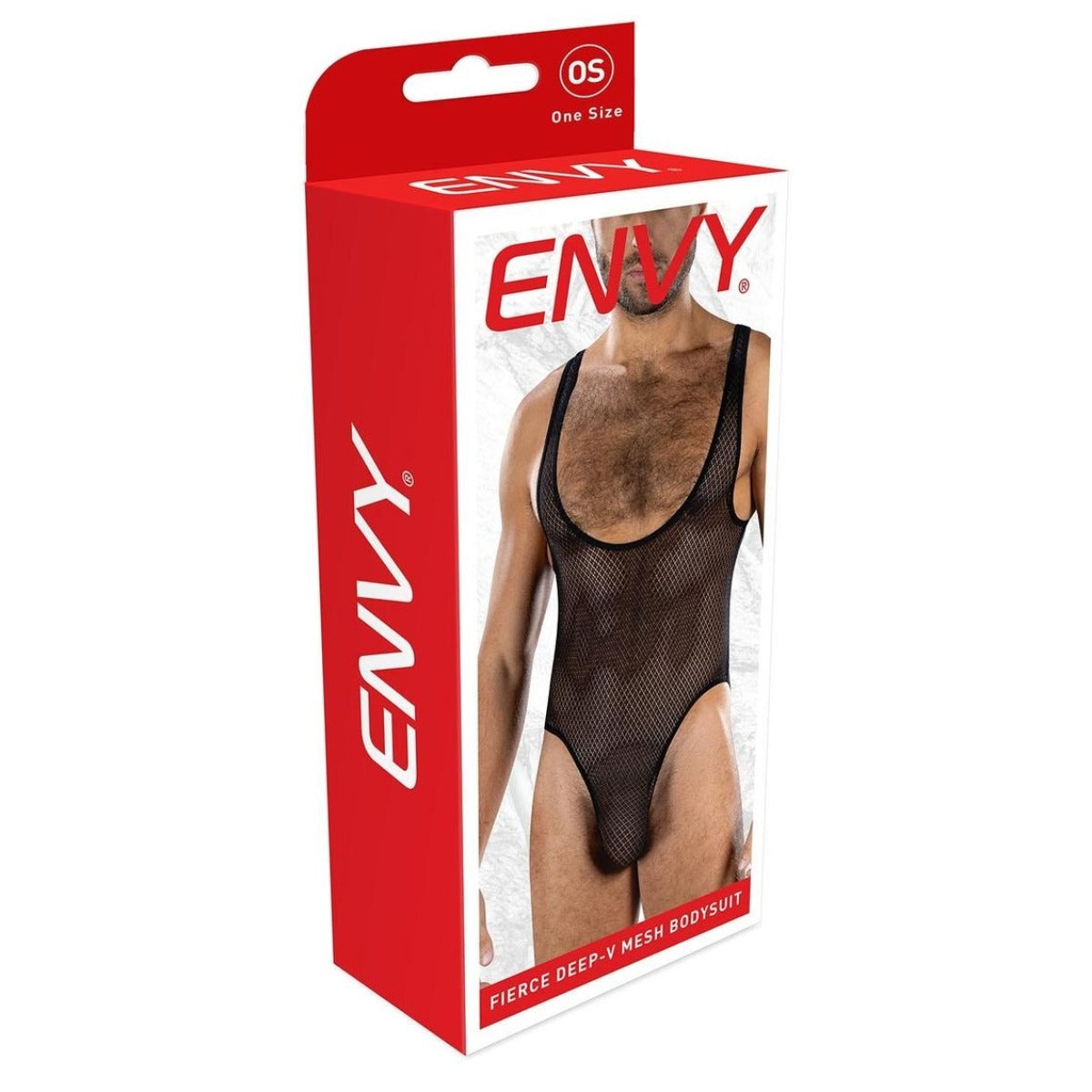Envy Fierce Deep V Mesh Bodysuit Black OS