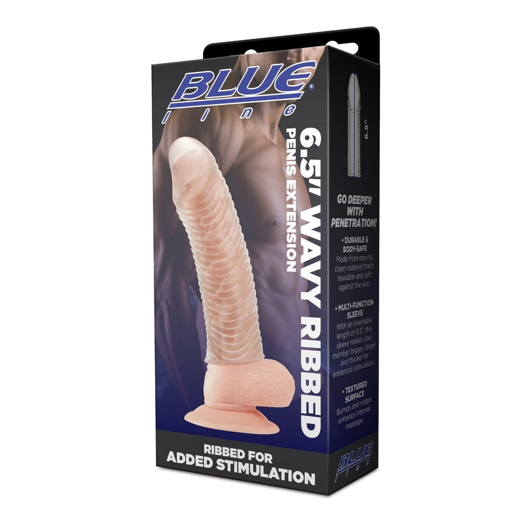 Blueline 6.5inch Wavy Ribbed Penis Extension