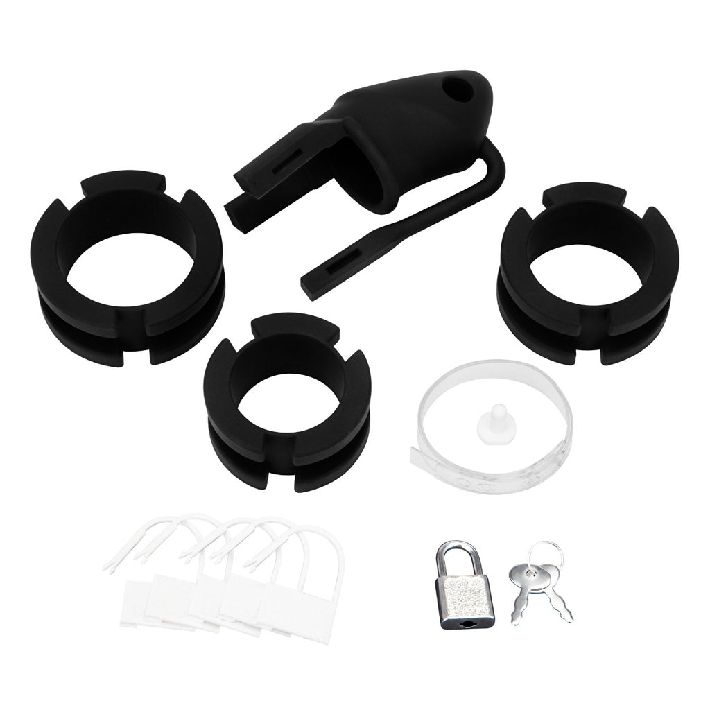 Blueline Silicone Small 2inch Cock Cage With Ball Divider Black
