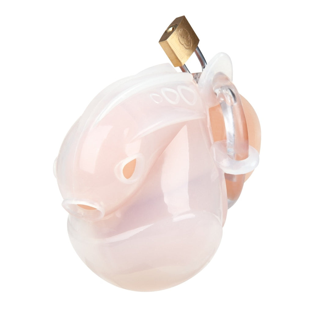 Blueline Full Restraint Silicone Cock And Balls Chastity Device White