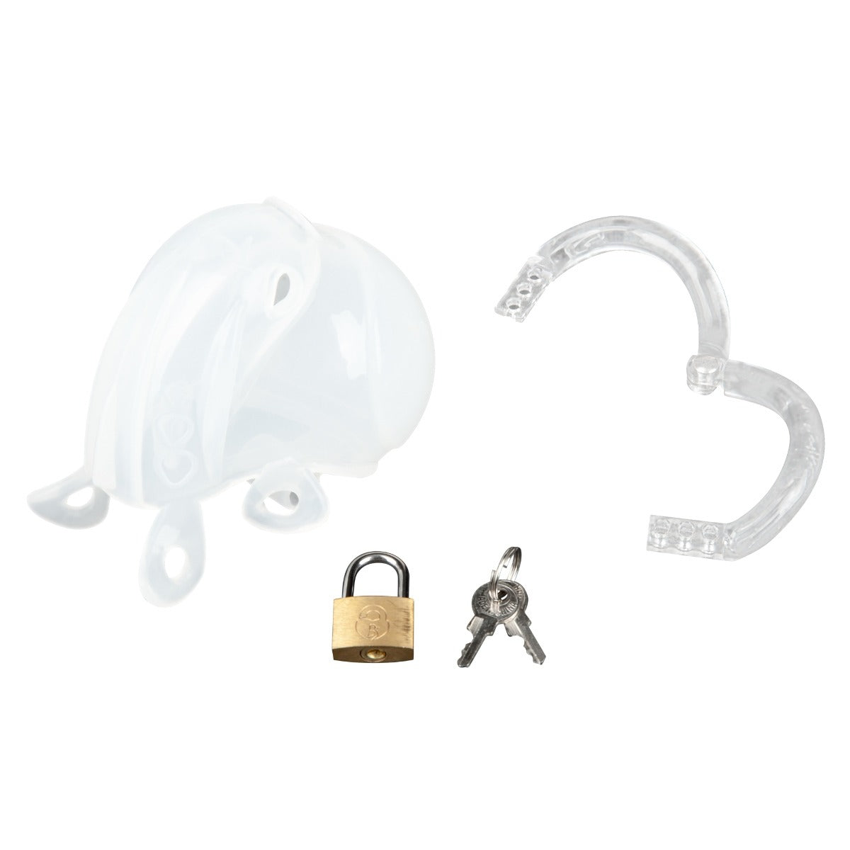 Blueline Full Restraint Silicone Cock And Balls Chastity Device White