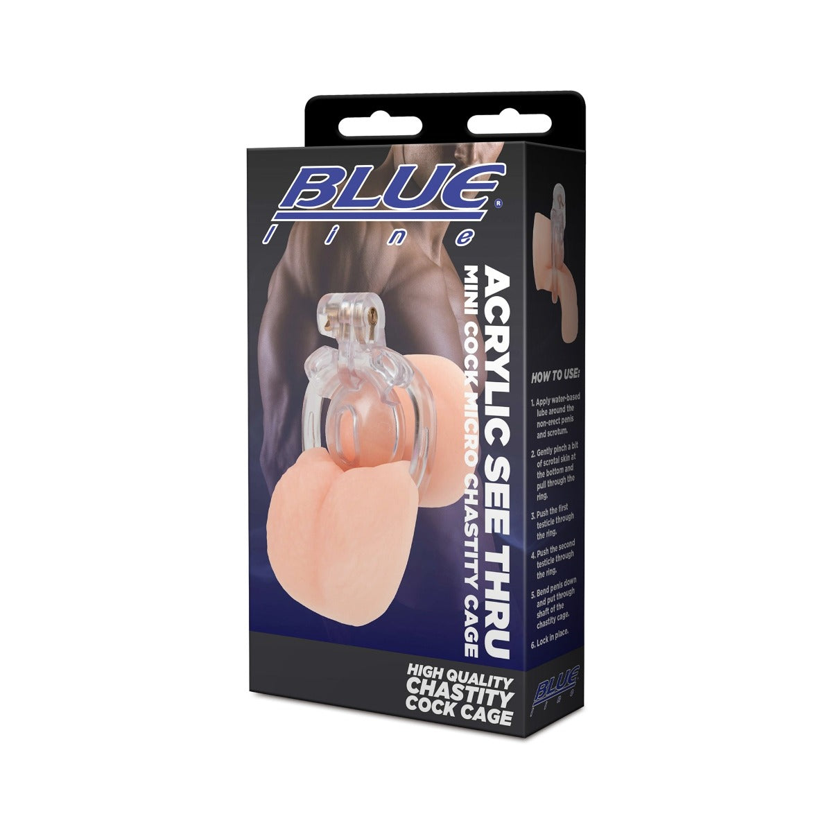Blueline Acrylic See Thru Mini Cock Micro Chastity Cage