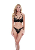Baci 2 Piece Eco Strappy Bra & Panty Set Black SM